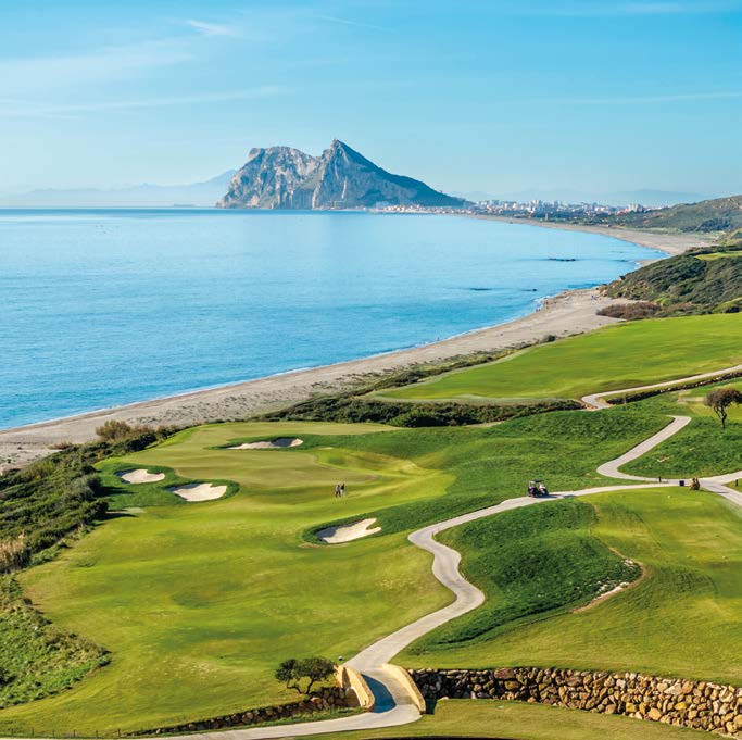 Golfové ihrisko s výhľadom na Gibraltár